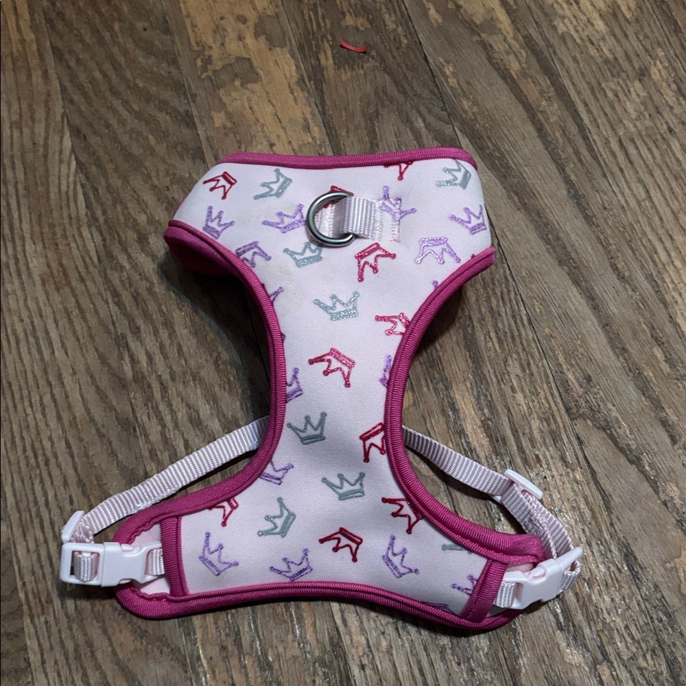 Colorful Dog Harness with Crown and Dog Print XS